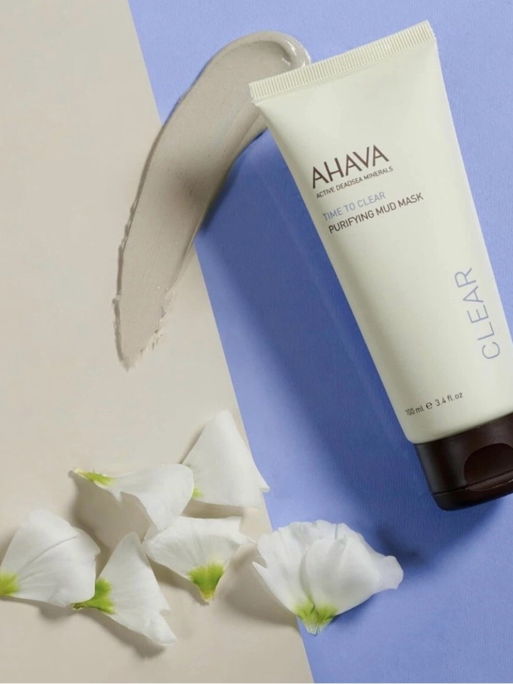AHAVA Time To Clear Purifying Mud Mask 3.4 fl oz/100 ml Full Size Sealed